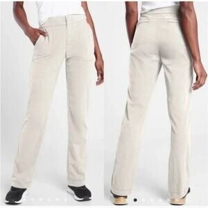 Athleta Pants Womens 2 Cream Birch Grey Trekkie Hike Nylon Ripstop Outdoor Sport